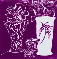 Christopher Peter, Two Vases and a Cornucopia, 1975, photolithograph on paper