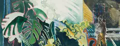Henry Symonds, Christopher Peter in the Garden - The Firs - Late Summer 1987, mixed media on paper