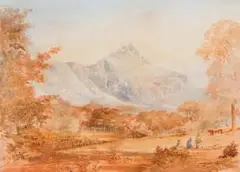 Devil's Peak by Abraham de Smidt, watercolour on paper, sold Sep 2024