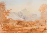Abraham de Smidt, Devil's Peak, watercolour on paper