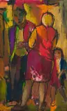 Kenneth Baker, Figures II, oil on board