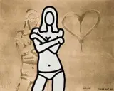 Richard Scott, Love Me!, mixed media on paper