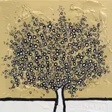 Richard Scott, Gold Money Tree, acrylic and gesso on canvas