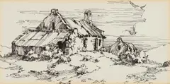 Ernst Rood, Struisbaai, ink on paper