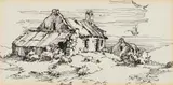 Ernst Rood, Struisbaai, ink on paper
