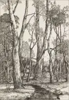 Ernst Rood, Stroompie deur die Bos, pen and correction fluid on paper