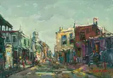 Andre de Beer, Cape Street Scene, oil on canvas