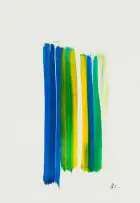 Lukas van Vuuren, Abstract in Yellow and Blue, watercolour on paper