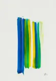 Lukas van Vuuren, Abstract in Yellow and Blue, watercolour on paper