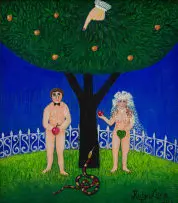 Ruby Lara, Adam and Eve I, acrylic on canvas board