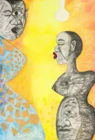 Bongi Bengu, Awakening, mixed media on paper