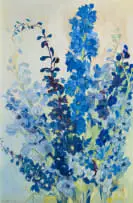 Vivian Gottlieb, Delphiniums, oil on canvas laid down on board