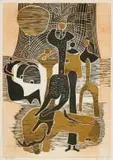 Lucky Sibiya, The Nation Mourns, woodcut on paper