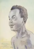 Erich Mayer, Portrait of a Young Man, watercolour on paper laid down on board