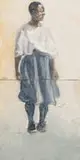 Gerald Tabata, Standing Woman, oil on board