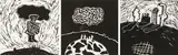 Colbert Mashile, Matla-ka-dibe (Power-by-sin); Mosavesanana; Modupi, linocut on paper