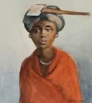 Constance Helen Greaves, Woman Balancing an Axe, watercolour on paper