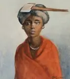 Constance Helen Greaves, Woman Balancing an Axe, watercolour on paper