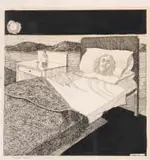 Fred Page, Missing Torso, felt tip pen on paper laid down on card