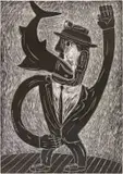 Shark Eater by Norman Catherine, Linocut on paper, sold Sep 2024
