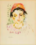 Carl Büchner, Portrait of a Boy, acrylic on paper