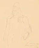 Alexis Preller, Dioscure Debout, pencil on paper