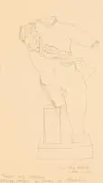 Alexis Preller, Torse de Satyre (Satyr Torso), pencil on paper