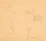 Alexis Preller, Dionysos Réplique Antigue, pencil on paper