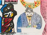 Robert Hodgins, The End, Silent Movie series, hand-coloured etching on paper