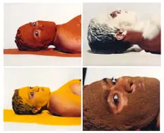 Berni Searle, Untitled (Red, White, Yellow, Brown), Colour Me Series, four, handprinted colour photograph