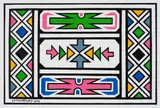 Esther Mahlangu, Untitled (Ndebele Pattern with Green and Pink), silkscreen print on Somerset Velvet 330gsm paper with varnish