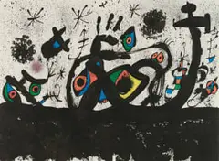 Joan Miró, Plate XV, from Homentage a Joan Prats, colour lithograph on paper