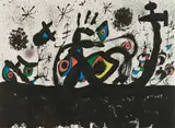 Plate XV, from Homentage a Joan Prats by Joan Miró, colour lithograph on paper, sold Aug 2024