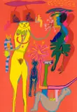 Untitled by Walter Battiss, colour screenprint on paper, sold Aug 2024