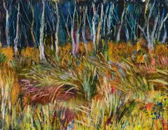 Judy Jordan, Grasslands, oil and collage on paper