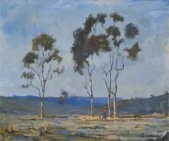 Anthony Strickland, Figures on a Pathway, oil on canvas