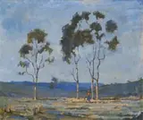 Anthony Strickland, Figures on a Pathway, oil on canvas