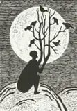 Peter Schütz, A Bird Amongst Birds, linocut on paper