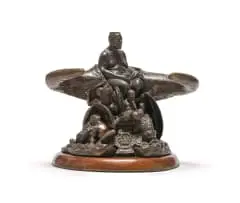 Gert Swart, Isandlwana Memorial Maquette, bronze with a brown patina, on a wooden base