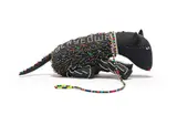 Khulumelaphi Mahlambisa, Inja (Dog), glass and plastic beads in looped stitch (Izhibe) and fabric