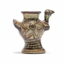 Rorke's Drift, Bird vase with incised decoration, painted and incised reduction stoneware