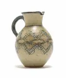 Euriel Damann, Jug with incised pattern and decoration, painted and incised reduction stoneware