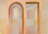Bronwen (Jinny) Heath, Interior, Roberts Road, PMB/Interior with Striped Carpet