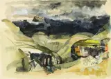 Jane Tully Heath, Foothills, watercolour and body-colour on paper