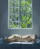 Heather Gourlay-Conyngham, Morning Sleeper, oil on canvas