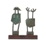 Carl Roberts, Picasso People, bronze with a verdigris patina, on a wooden base