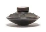 Thembi Nala, Lidded vessel with incised decoration, burnished terracotta with incised decoration