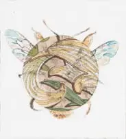 Anna Alcock, Ghost of a Bee, hand-coloured etching on paper