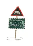 Fanlo (Chicken Man) Mkhize, Abuse of Power Comes as No Surprise, enamel on board, wood and wire