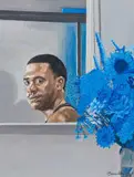 Siphesihle Ntshungwana, Birds of a Feather, acrylic on unstretched canvas